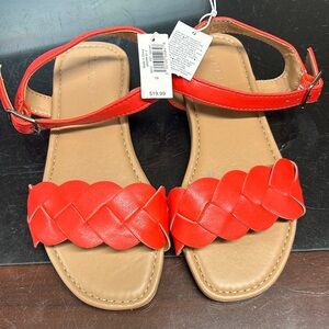 Old Navy Red Braided Girls Sandals size 13 NEW